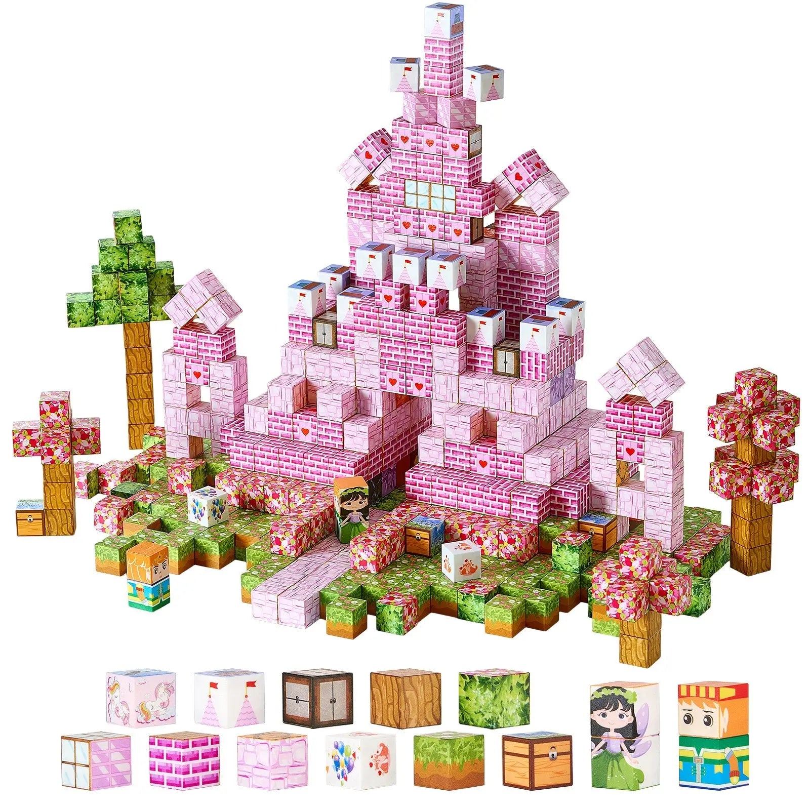 Magnetic Blocks, 100 PCS Princess Castle Set, Magnetic Building Cubes for Kids, STEM Montessori Sensory Toys for Christmas Birthday Gift, Construction Stacking Toy for 3+ Years Old Boys & Girls Wholesale Hub