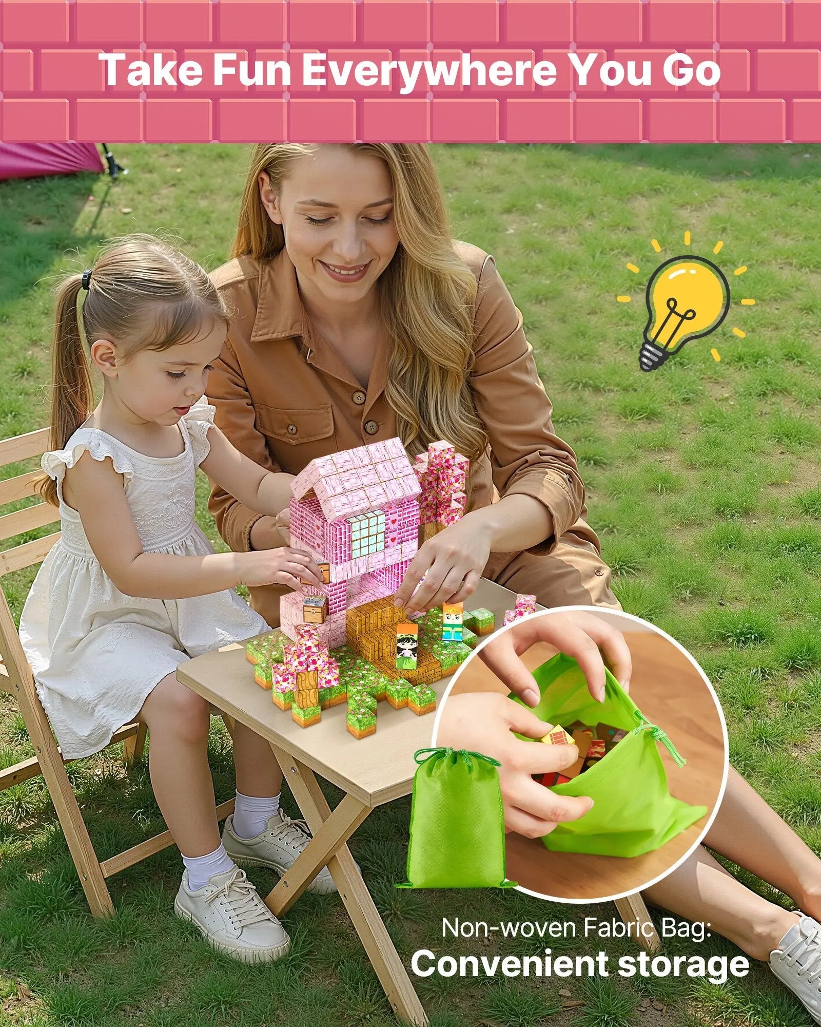 Magnetic Blocks, 100 PCS Princess Castle Set, Magnetic Building Cubes for Kids, STEM Montessori Sensory Toys for Christmas Birthday Gift, Construction Stacking Toy for 3+ Years Old Boys & Girls Wholesale Hub