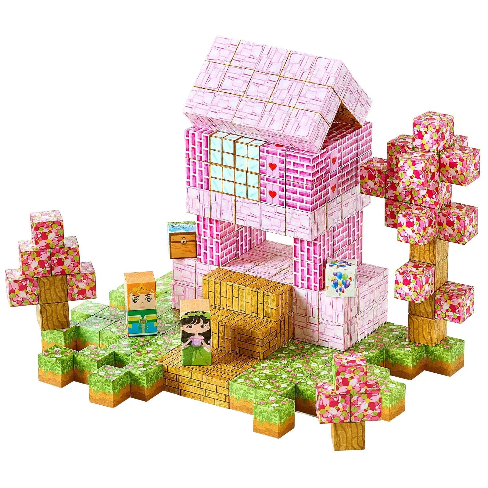 Magnetic Blocks, 100 PCS Princess Castle Set, Magnetic Building Cubes for Kids, STEM Montessori Sensory Toys for Christmas Birthday Gift, Construction Stacking Toy for 3+ Years Old Boys & Girls Wholesale Hub