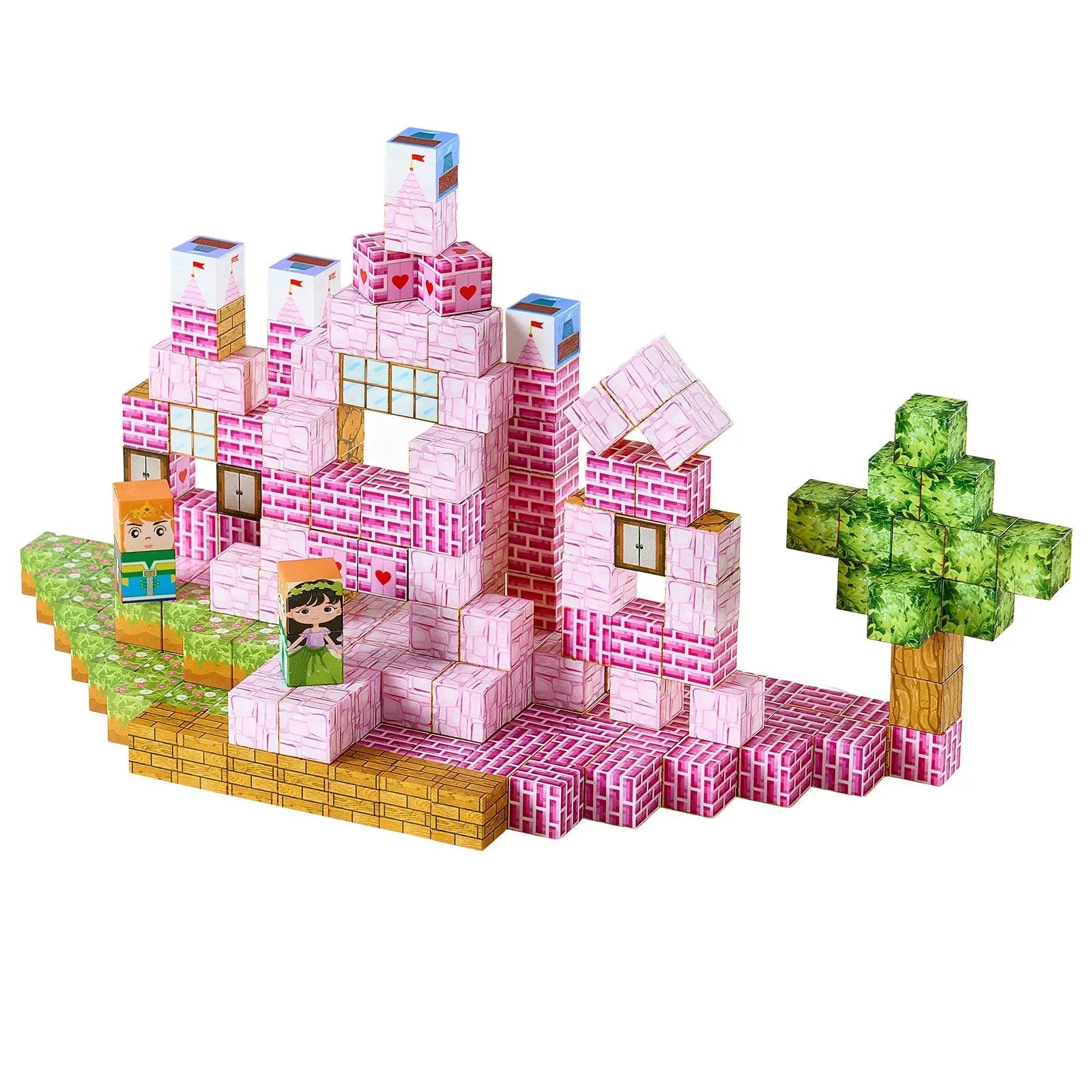 Magnetic Blocks, 100 PCS Princess Castle Set, Magnetic Building Cubes for Kids, STEM Montessori Sensory Toys for Christmas Birthday Gift, Construction Stacking Toy for 3+ Years Old Boys & Girls Wholesale Hub