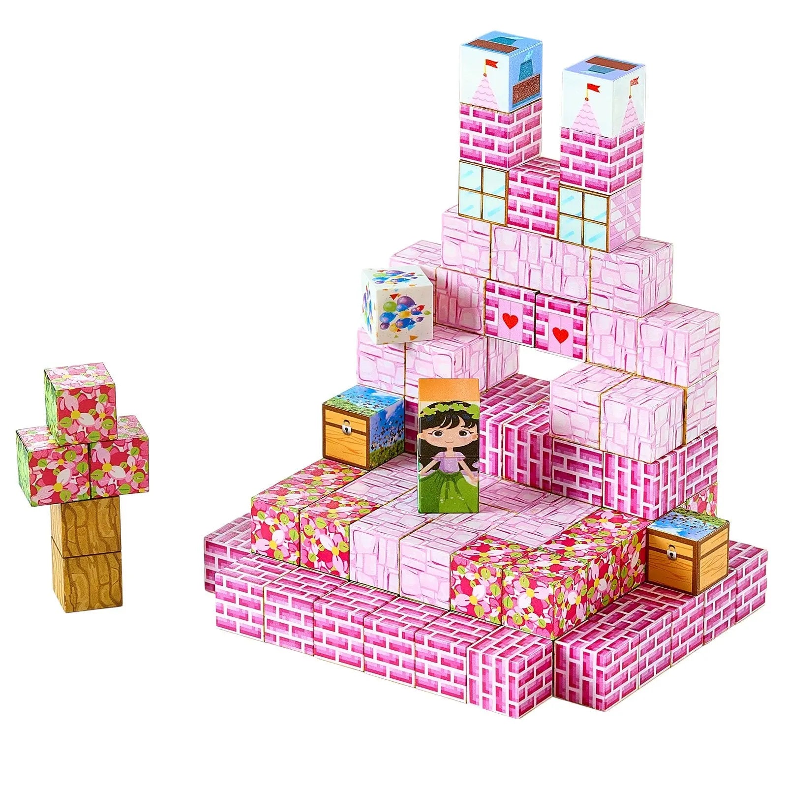 Magnetic Blocks, 100 PCS Princess Castle Set, Magnetic Building Cubes for Kids, STEM Montessori Sensory Toys for Christmas Birthday Gift, Construction Stacking Toy for 3+ Years Old Boys & Girls Wholesale Hub