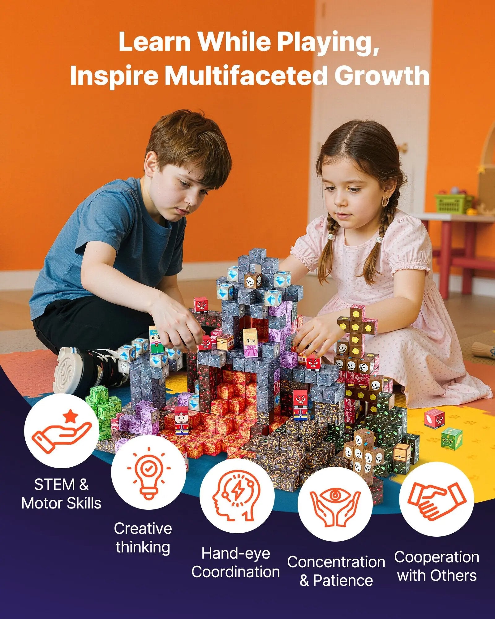 Magnetic Blocks, 150 PCS Dark Castle Set, Magnetic Building Cubes for Kids, STEM Montessori Sensory Toys for Christmas Birthday Gift, Construction Stacking Toy for 3+ Years Old Boys & Girls Wholesale Hub