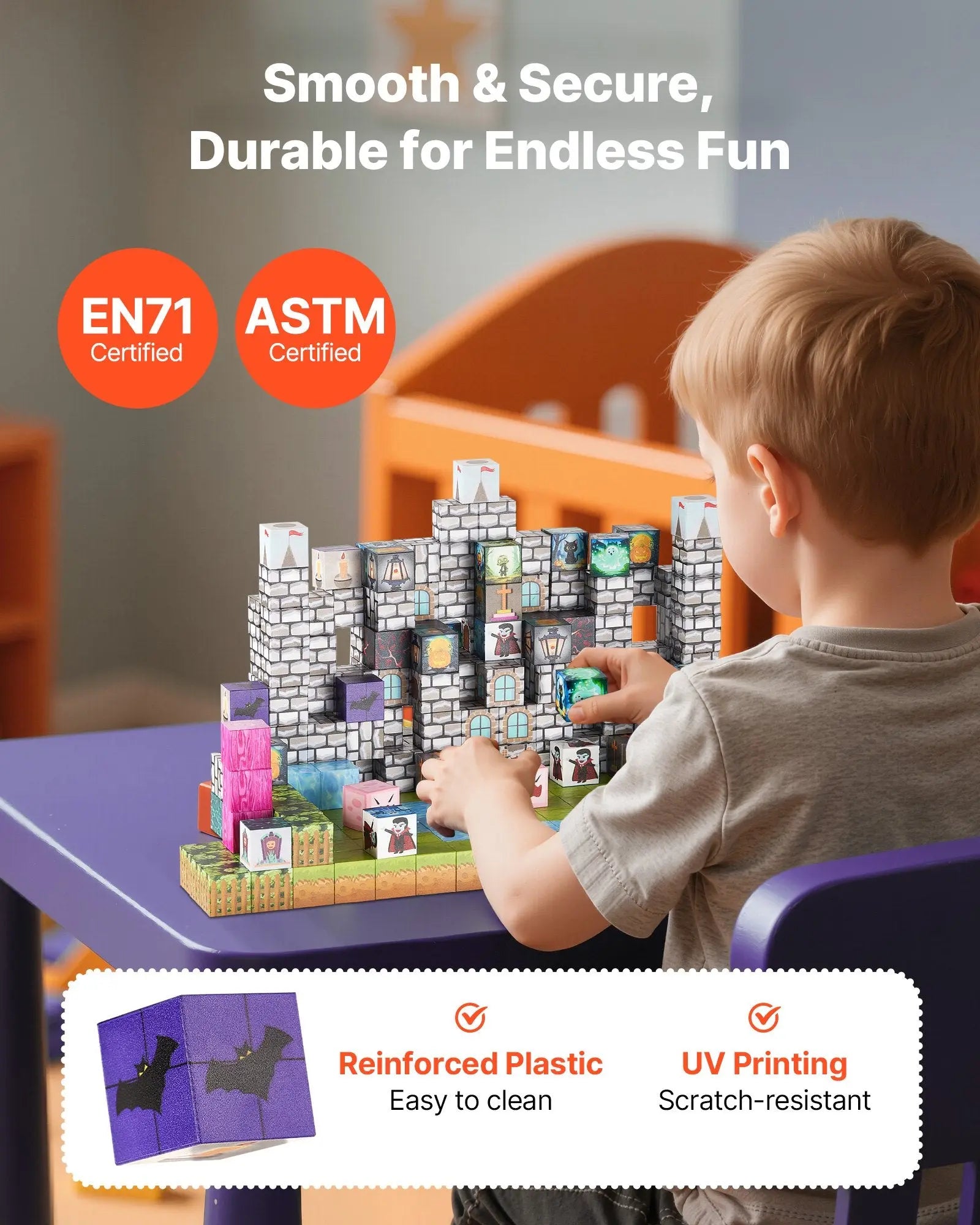Magnetic Blocks, 100 PCS Cemetery Zombies Set, Magnetic Building Cubes for Kids, STEM Montessori Sensory Toys for Christmas Birthday Gift, Construction Stacking Toy for 3+ Years Old Boys & Girls Wholesale Hub