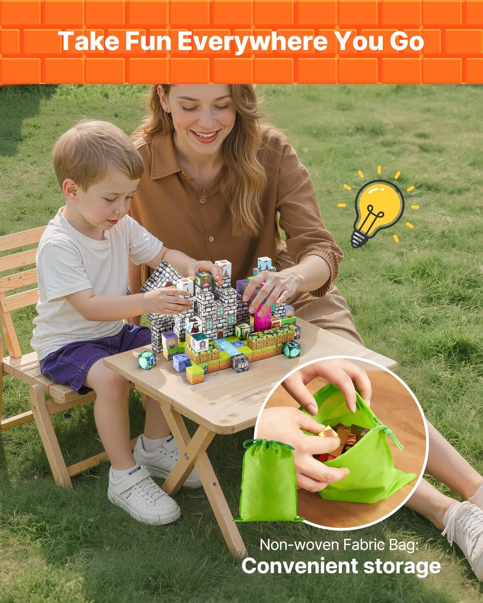 Magnetic Blocks, 100 PCS Cemetery Zombies Set, Magnetic Building Cubes for Kids, STEM Montessori Sensory Toys for Christmas Birthday Gift, Construction Stacking Toy for 3+ Years Old Boys & Girls Wholesale Hub