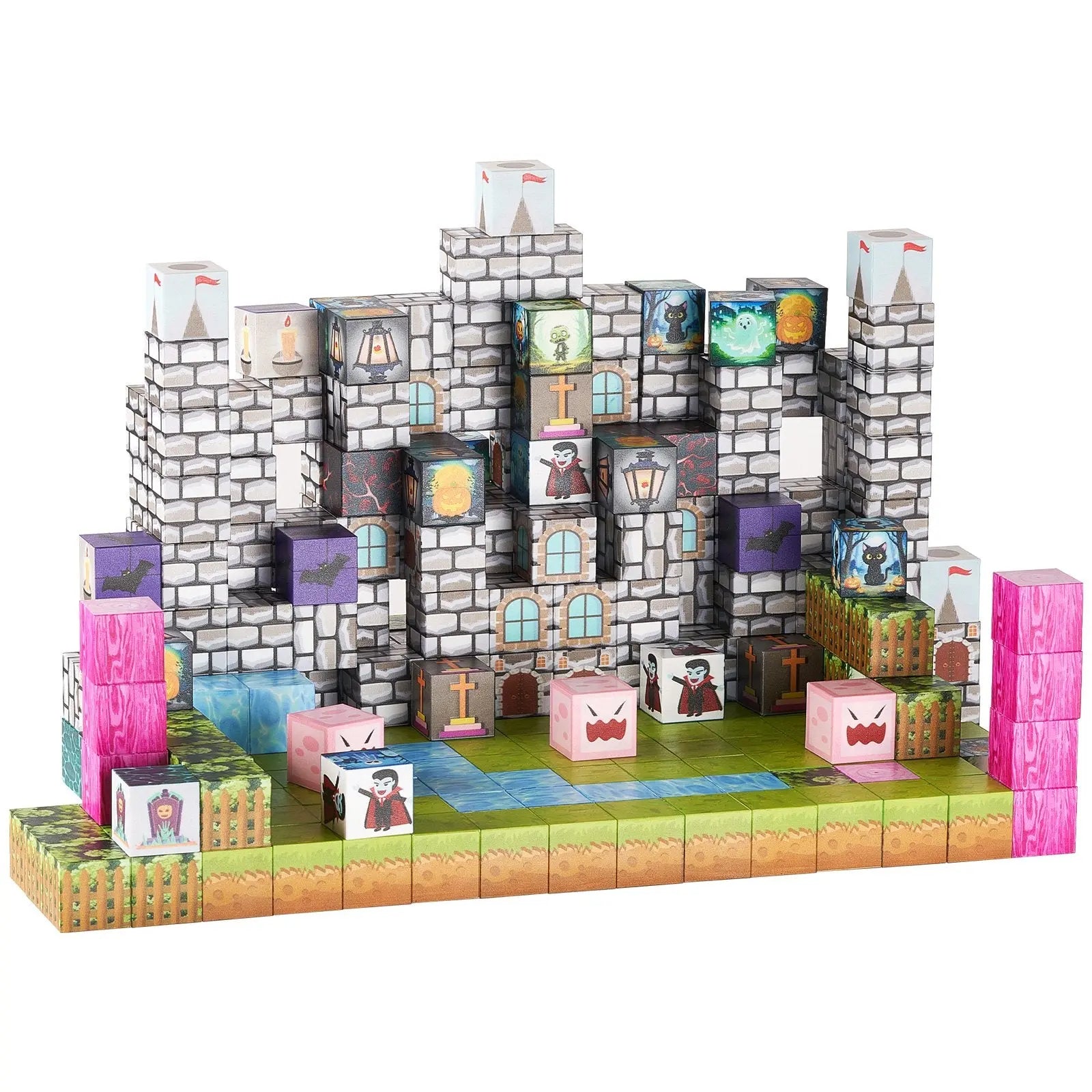 Magnetic Blocks, 100 PCS Cemetery Zombies Set, Magnetic Building Cubes for Kids, STEM Montessori Sensory Toys for Christmas Birthday Gift, Construction Stacking Toy for 3+ Years Old Boys & Girls Wholesale Hub