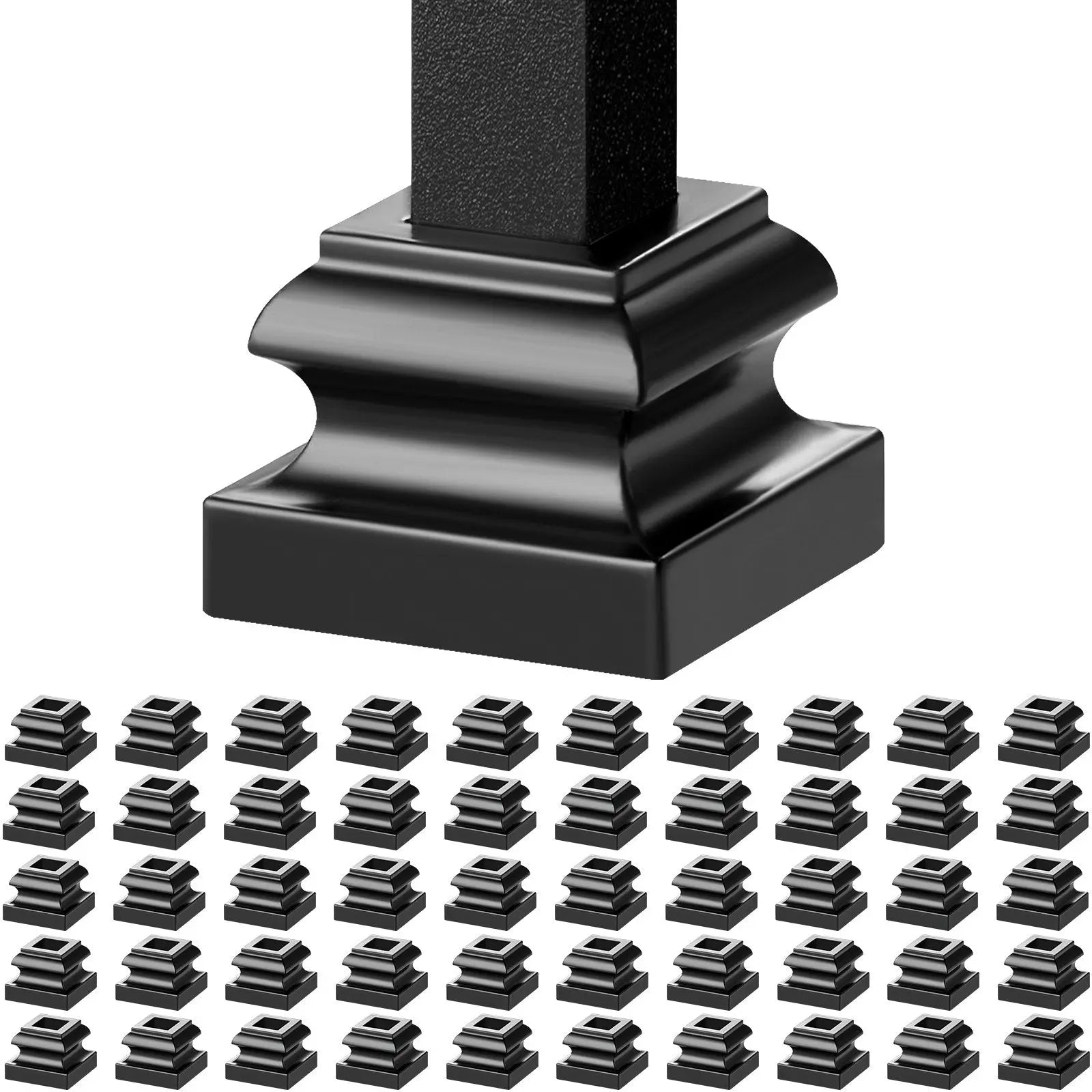 50 PCS Aluminum Alloy Baluster Flat Shoes Wrought Spindles for Staircase Wholesale Hub