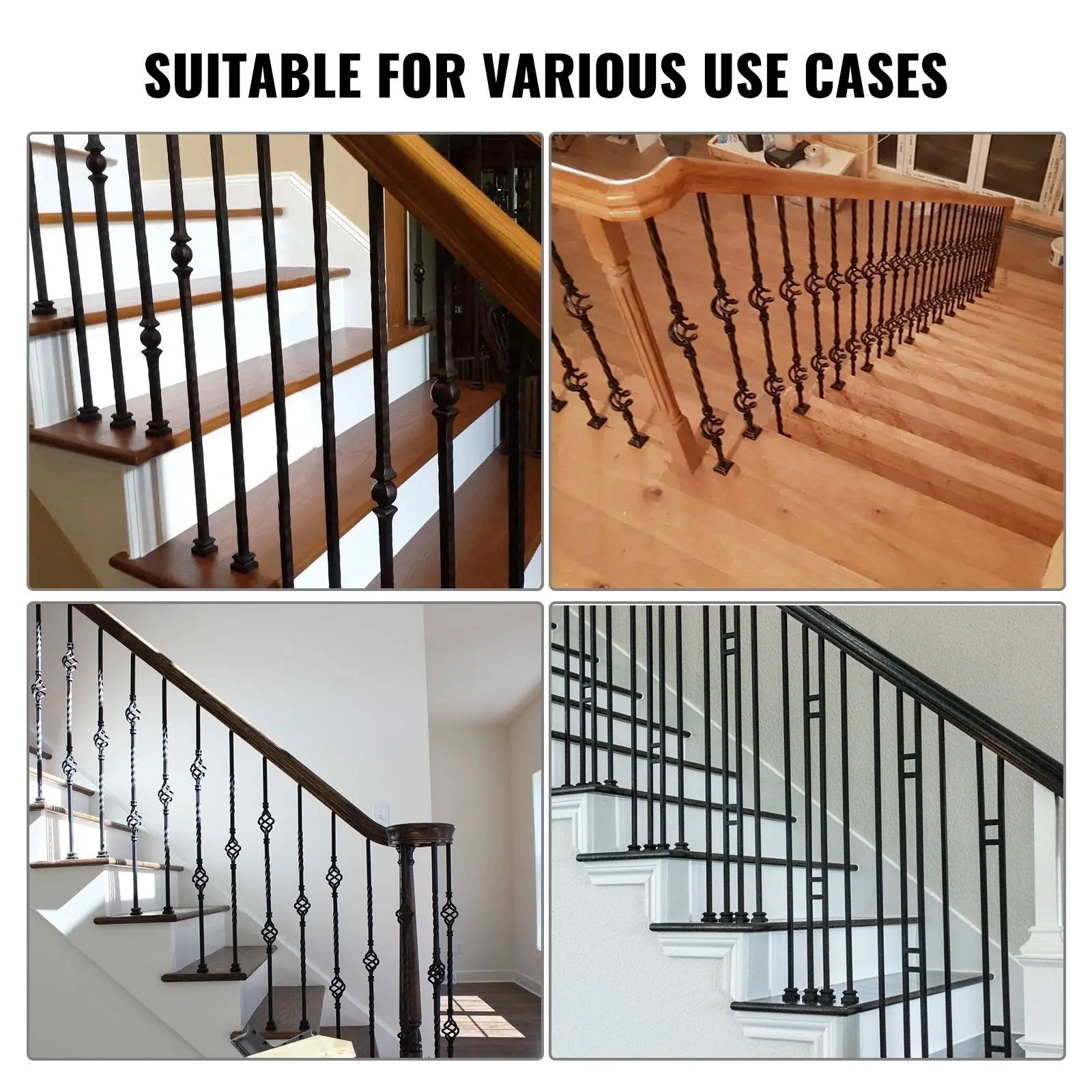 50 PCS Aluminum Alloy Baluster Flat Shoes Wrought Spindles for Staircase Wholesale Hub