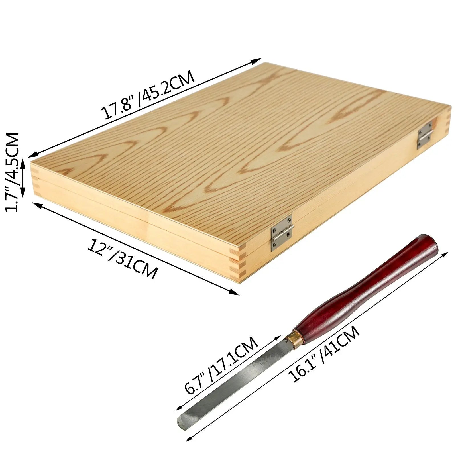 Woodworking Lathe Chisel Set 8 Piece Set Lathe Chisel HSS Steel Blades Wood Turning Tools Wooden Case for Storage for Wood Carving Root Carving Furniture Carving Lathes Red Wholesale Hub
