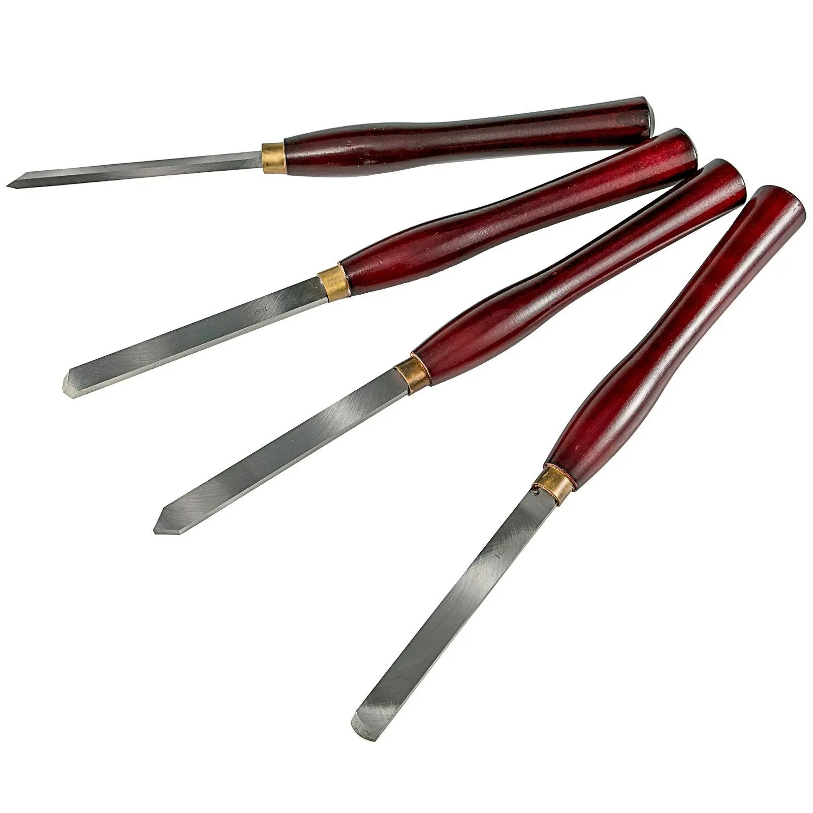 Woodworking Lathe Chisel Set 8 Piece Set Lathe Chisel HSS Steel Blades Wood Turning Tools Wooden Case for Storage for Wood Carving Root Carving Furniture Carving Lathes Red Wholesale Hub
