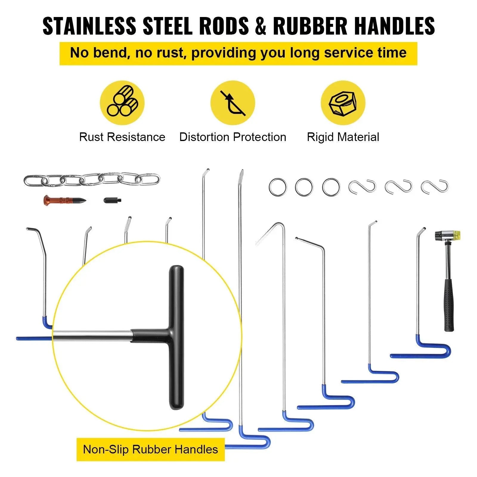 Rods Dent Puller Stainless Steel Paintless Repair Kits Hail Removal 20PCS Wholesale Hub