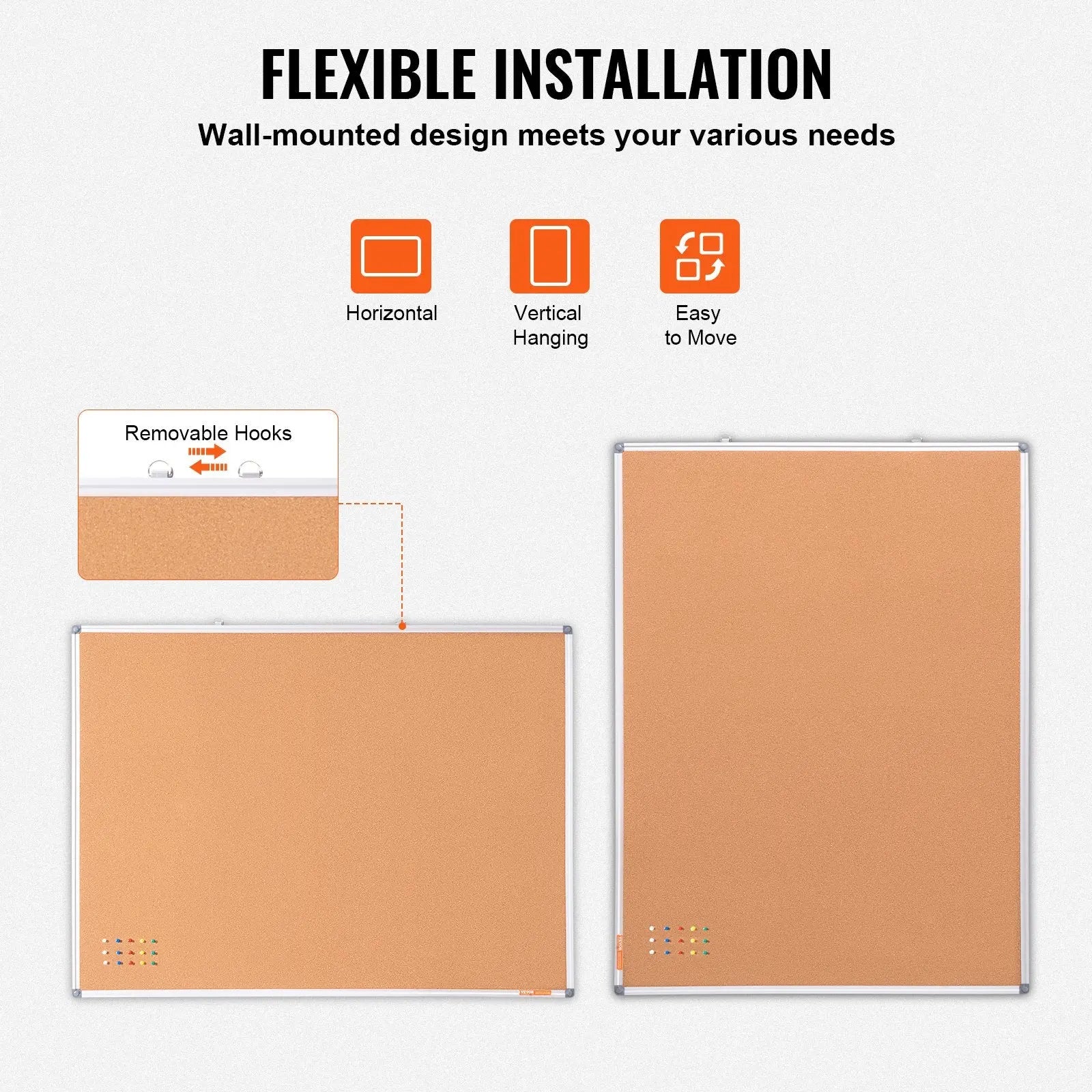 48"x36" Large Cork Board – Wall-Mounted Bulletin Board with Pin Board – Perfect for School, Home, Office Wholesale Hub