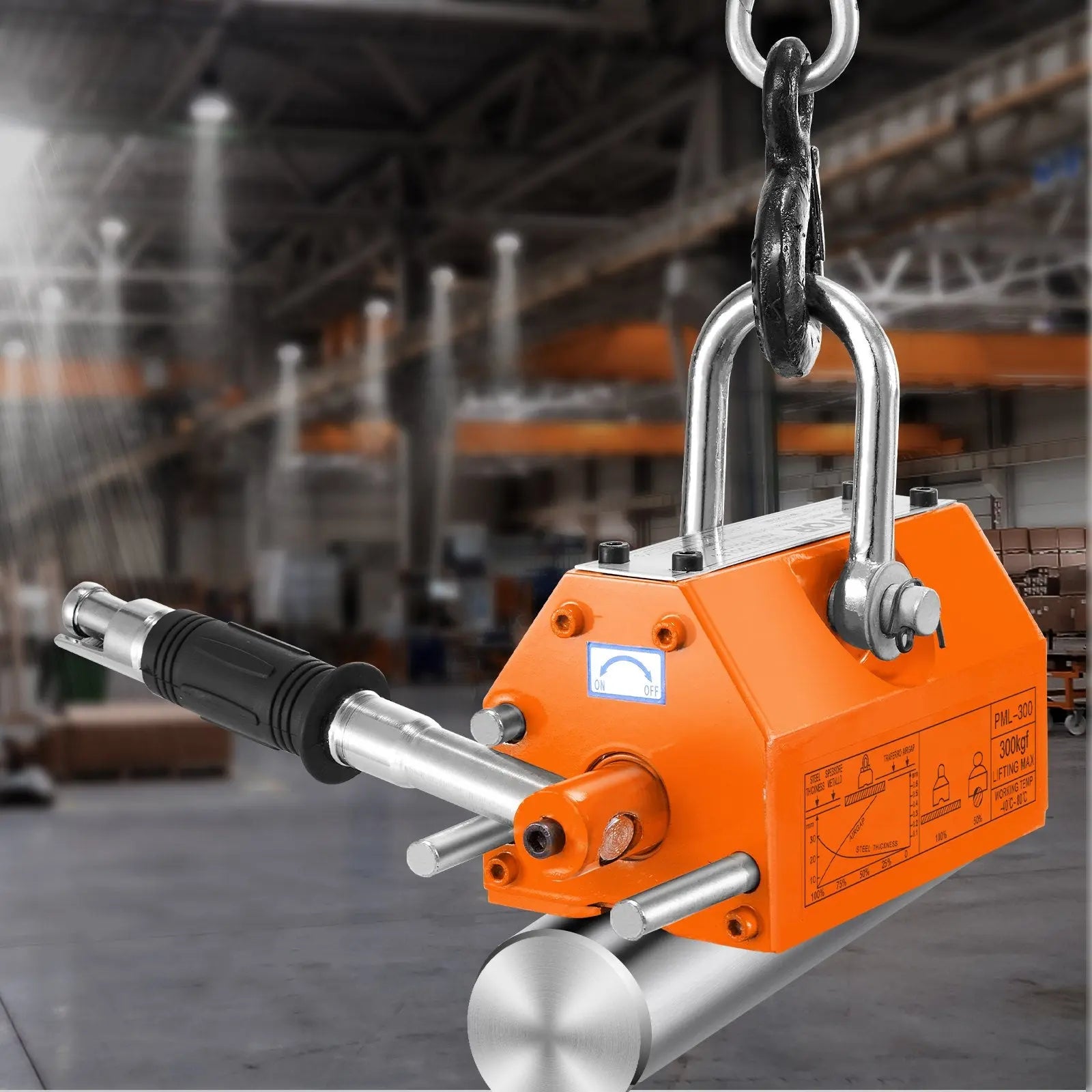 Magnetic Lifter, 300 kg Pulling Capacity, 2.5 Safety Factor, Neodymium & Steel, Lifting Magnet with Release, Permanent Lift Magnets, Heavy Duty Magnet for Hoist, Shop Crane, Block, Board Wholesale Hub