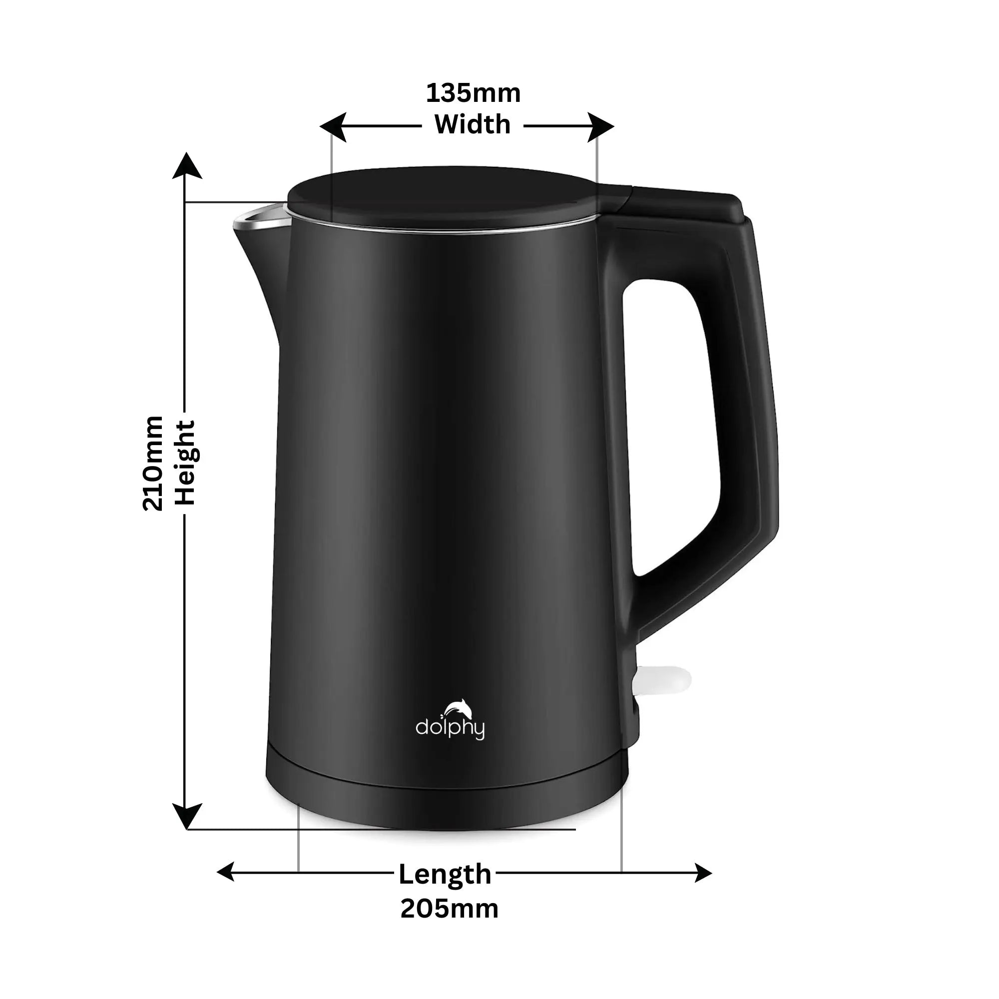 1.0L Black Stainless Steel Kettle Wholesale Hub