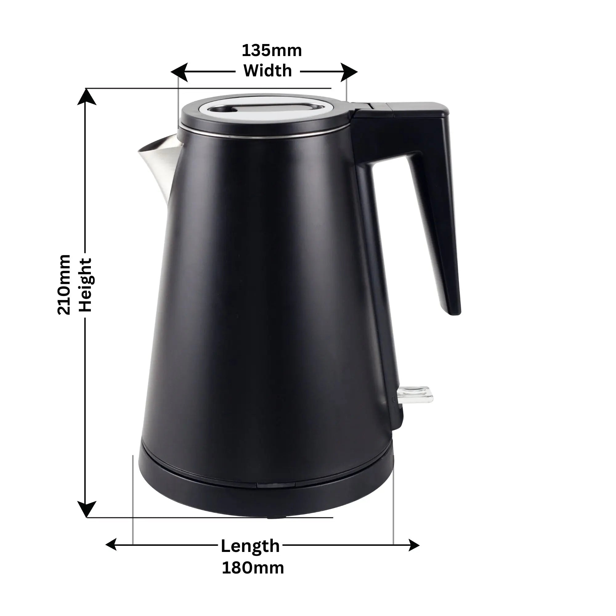 0.8L Stainless Steel Kettle - Black
(Double Layer) Wholesale Hub