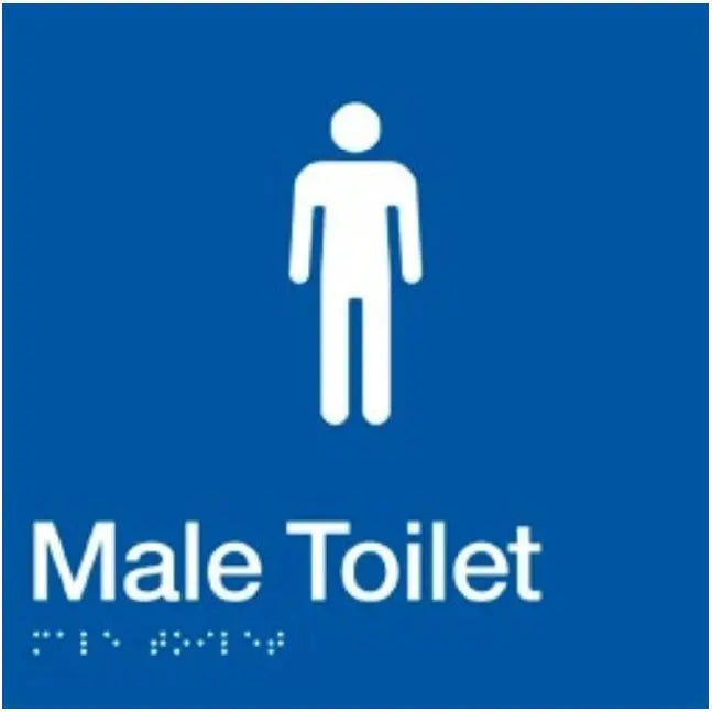Male Toilet Braille Sign Blue / White Wholesale Hub