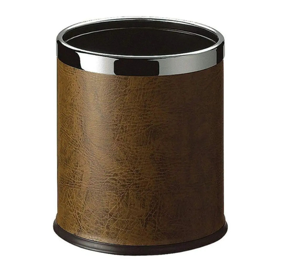 Round Leatherette Brown Room Bin Wholesale Hub