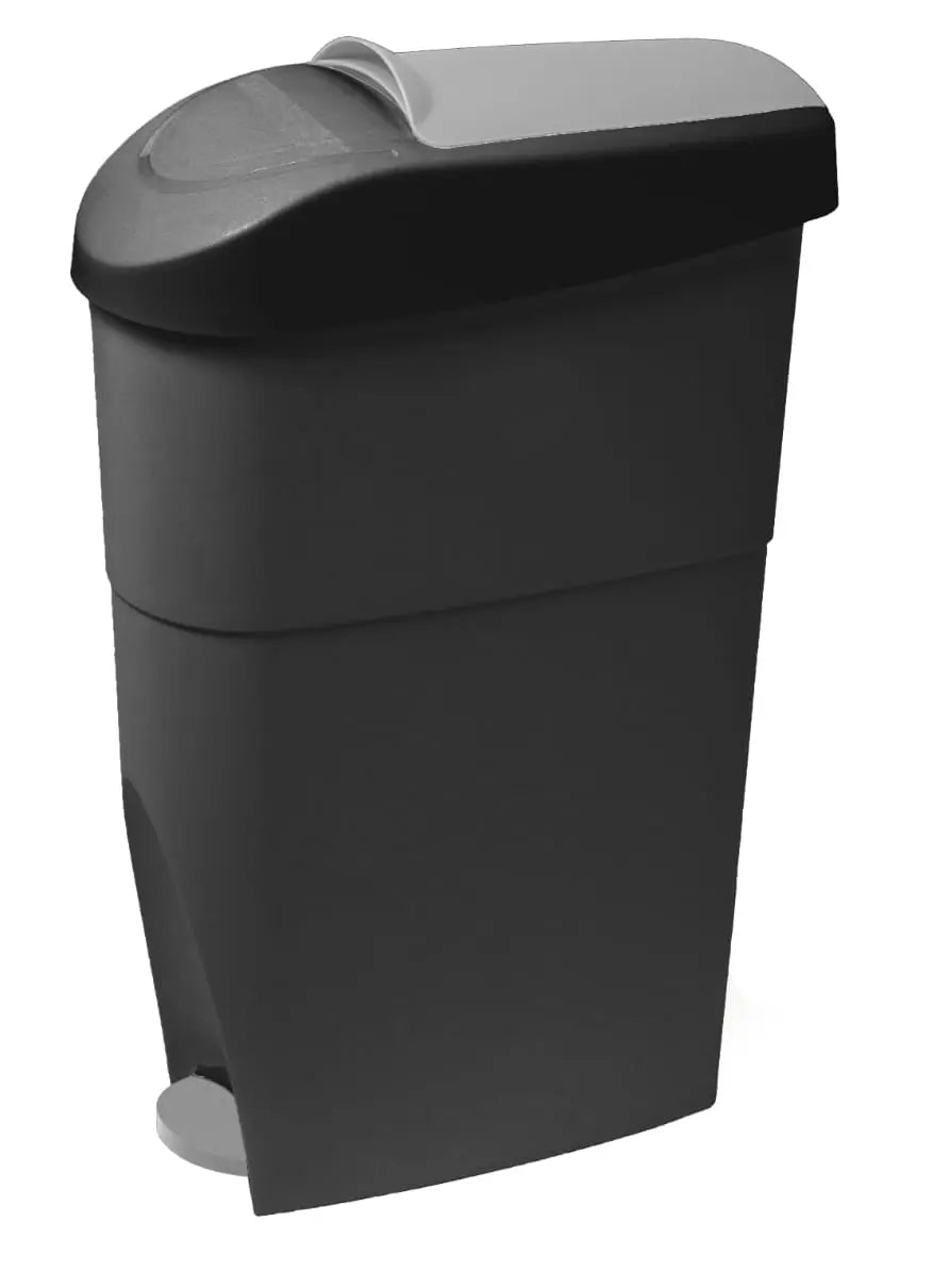 Sanitary Bin with Paddle Black and Gray - 18L Wholesale Hub