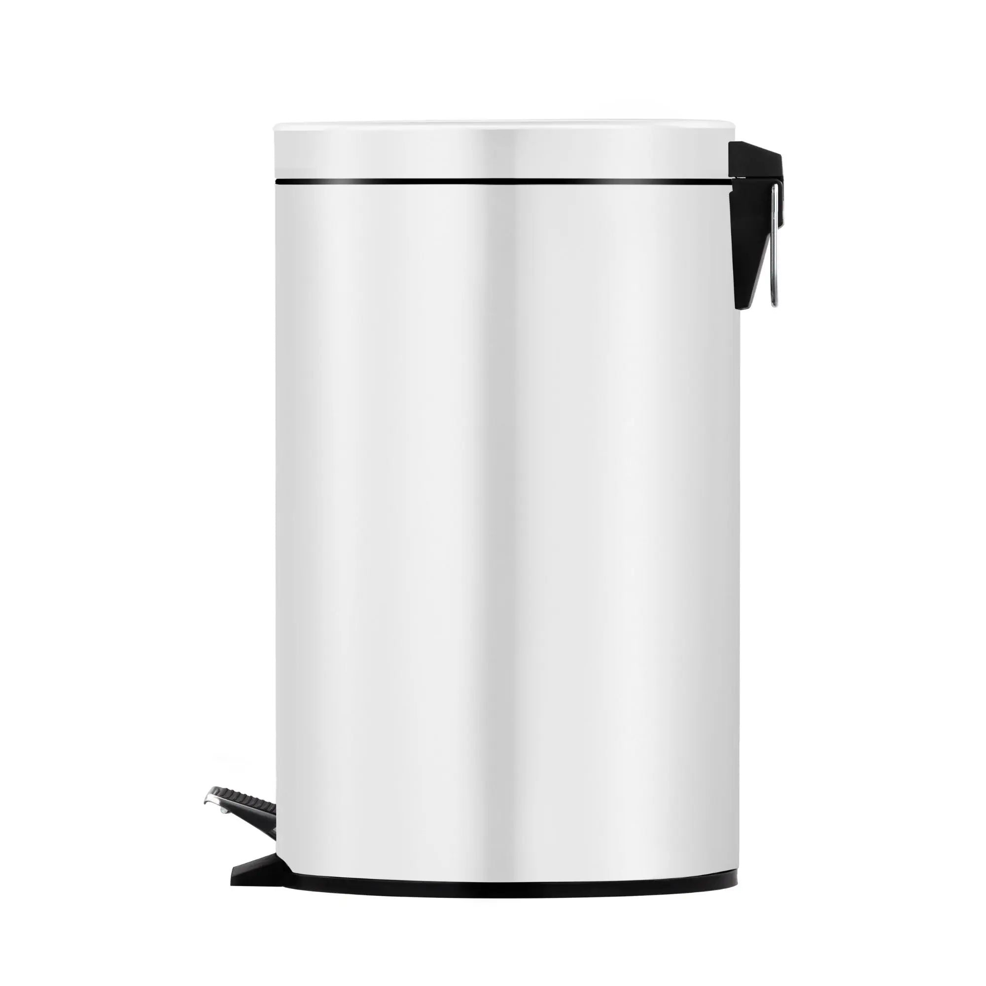 5L Round Stainless Steel Pedal Bin - White Wholesale Hub