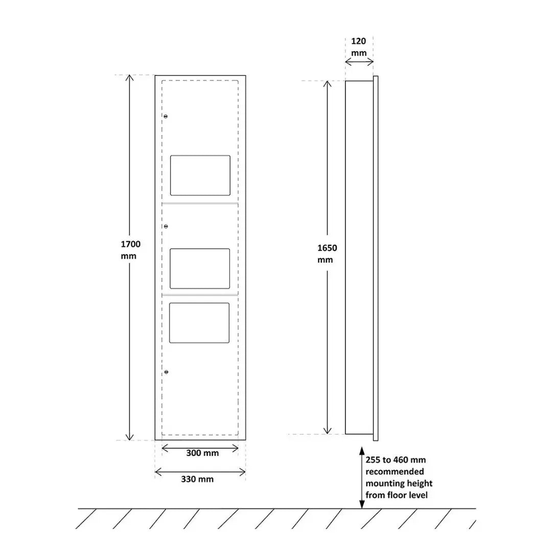 3-in-1 Washroom Recessed Panel Wholesale Hub