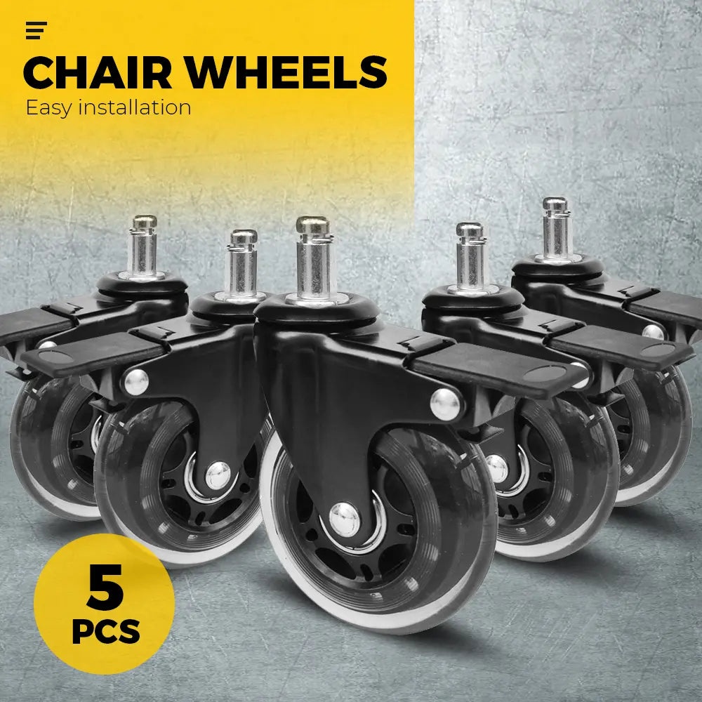 5 pcs Office Chair Casters 360 Rotatable Replacement Wheels with Locks Wholesale Hub