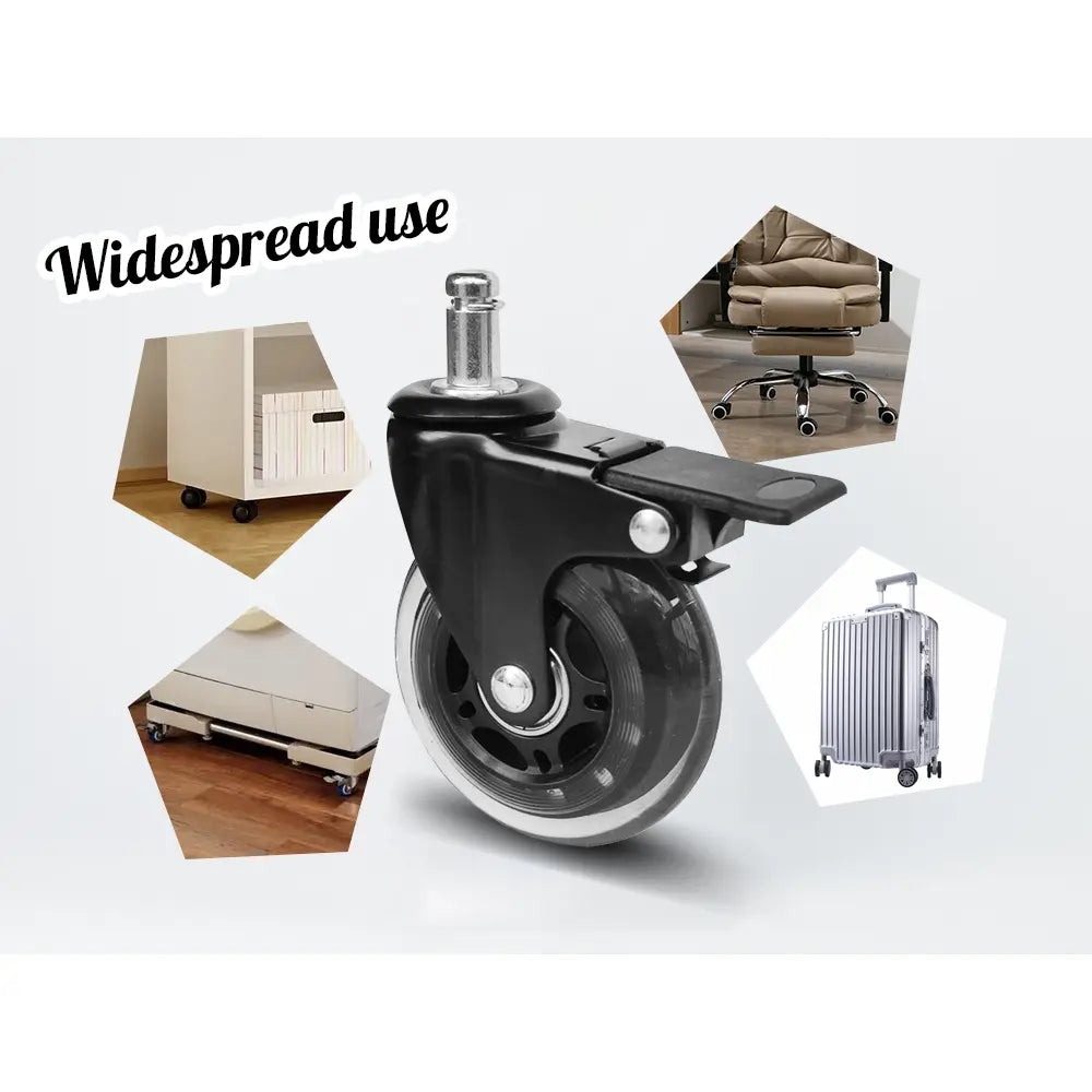 5 pcs Office Chair Casters 360 Rotatable Replacement Wheels with Locks Wholesale Hub