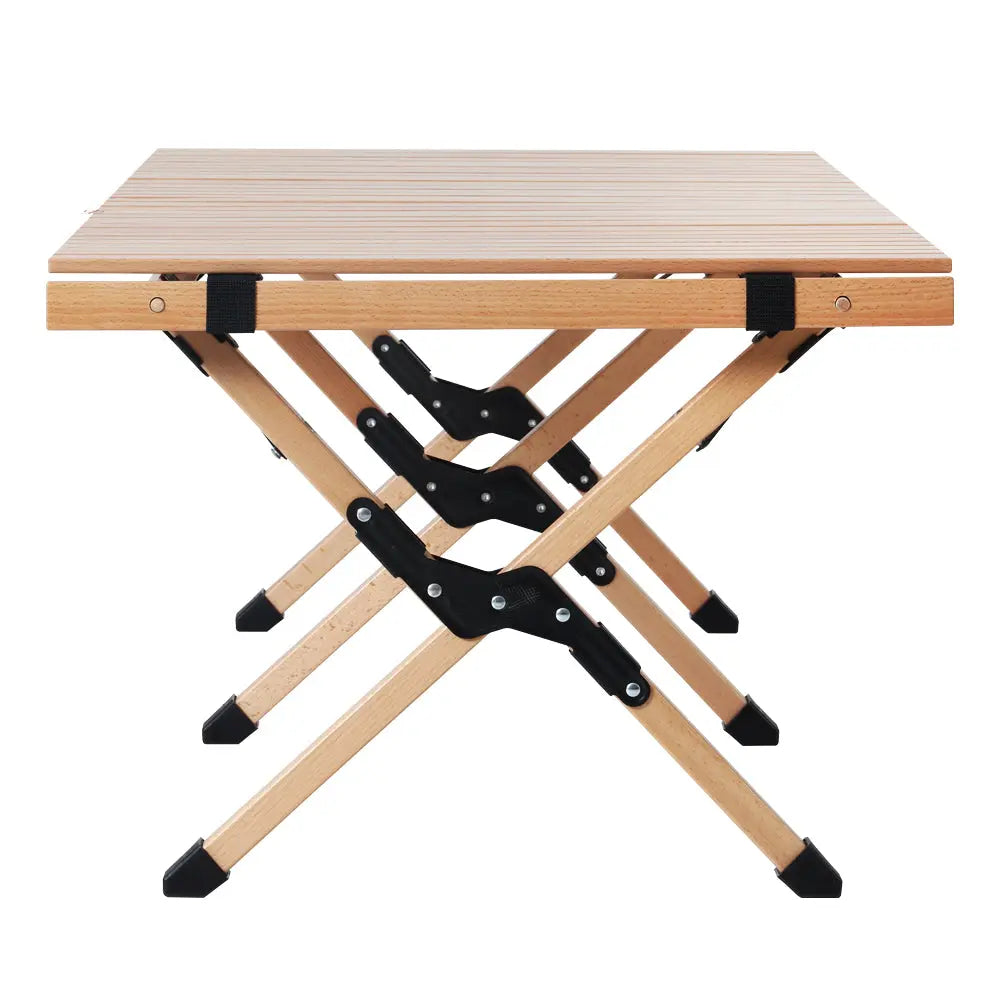 Gardeon Outdoor Furniture Wooden Egg Roll Picnic Table Camping Desk 120CM Wholesale Hub