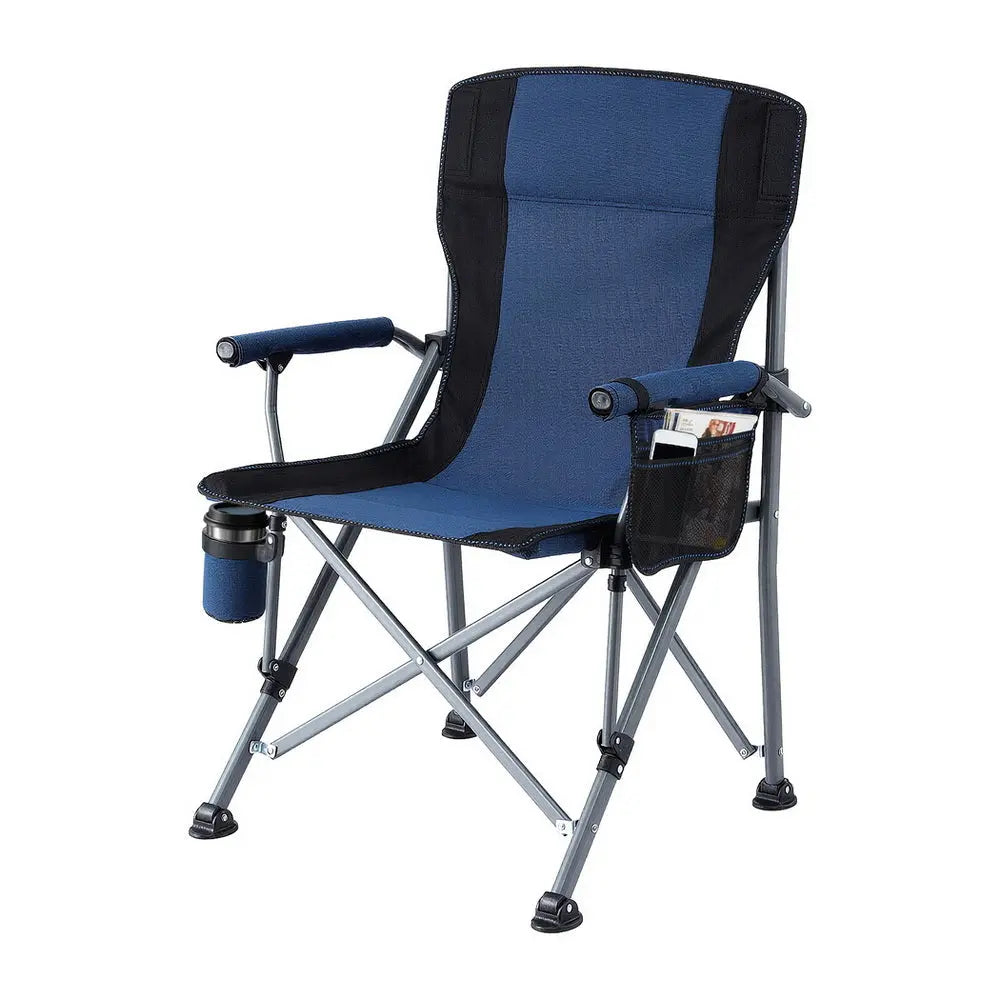 Weisshorn Camping Chair Folding Outdoor Portable Seat Lightweight Beach Picnic Fishing Capacity 120KG Navy Blue Wholesale Hub