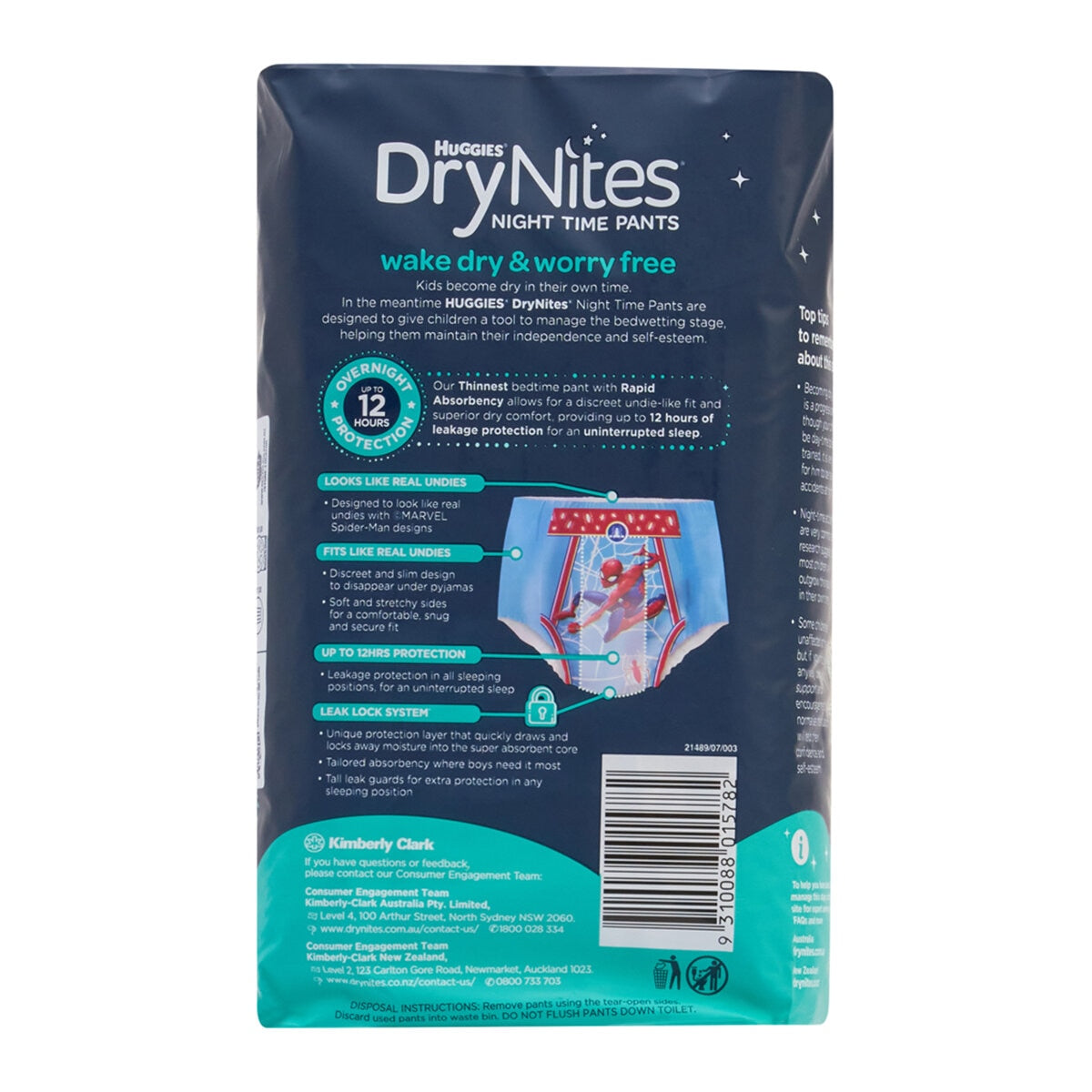 Huggies Drynites Night Time Pants For Boys Size 2-4 Years 60 Pants