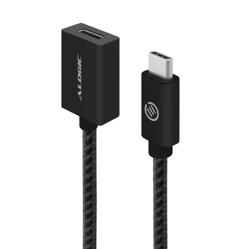 Alogic MU31CC-EXT-01BLK USB-C Male to USB-C Female Extension Cable 1m