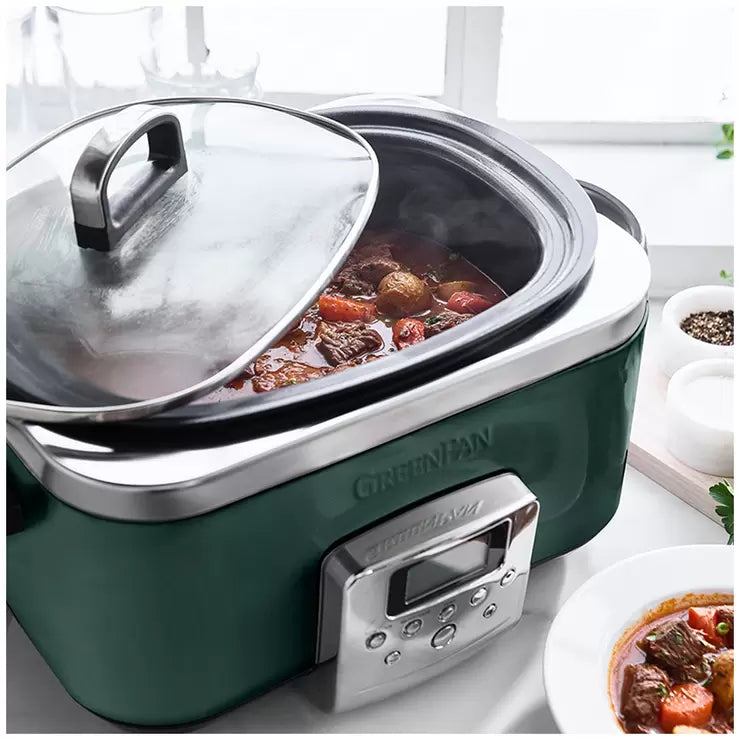 GreenPan 6L Slow Cooker CC009380-001 Pine Green