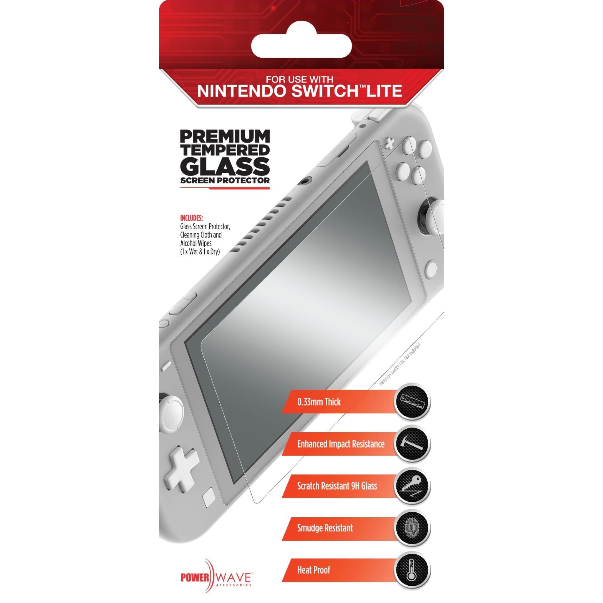 Powerwave Premium Tempered Glass Screen Protector for Nintendo Switch Lite