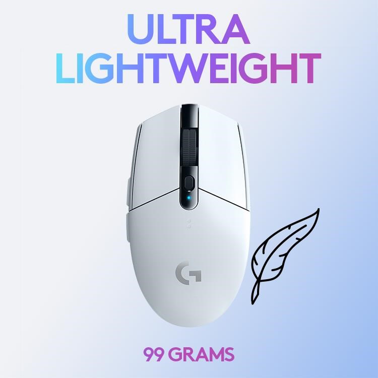 Logitech G305 Lightspeed Wireless Gaming Mouse (White)