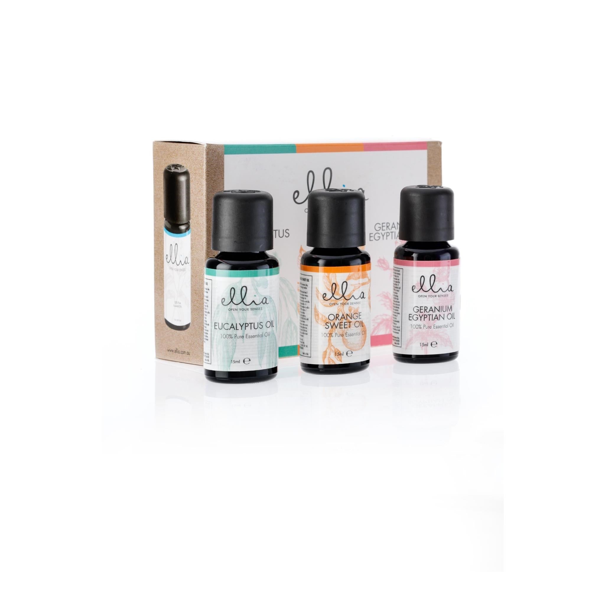 Homedics Ellia Oil 3 Pack (Eucalyptus. Orange. Geranium)