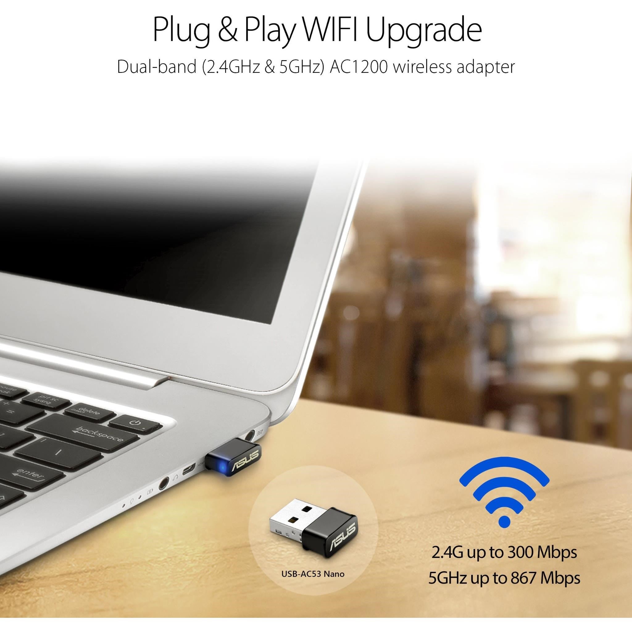 ASUS USB-AC53 AC1200 Wi-Fi 5 USB Adapter