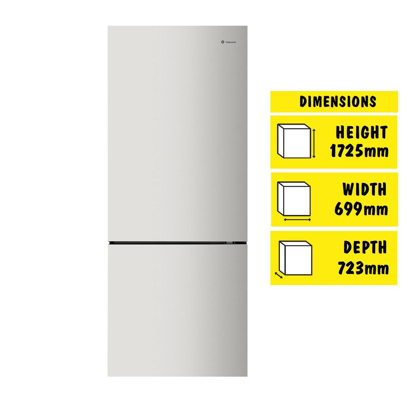 Westinghouse WBE4302AC-R 425L Bottom Mount Fridge (Silver) [Right]