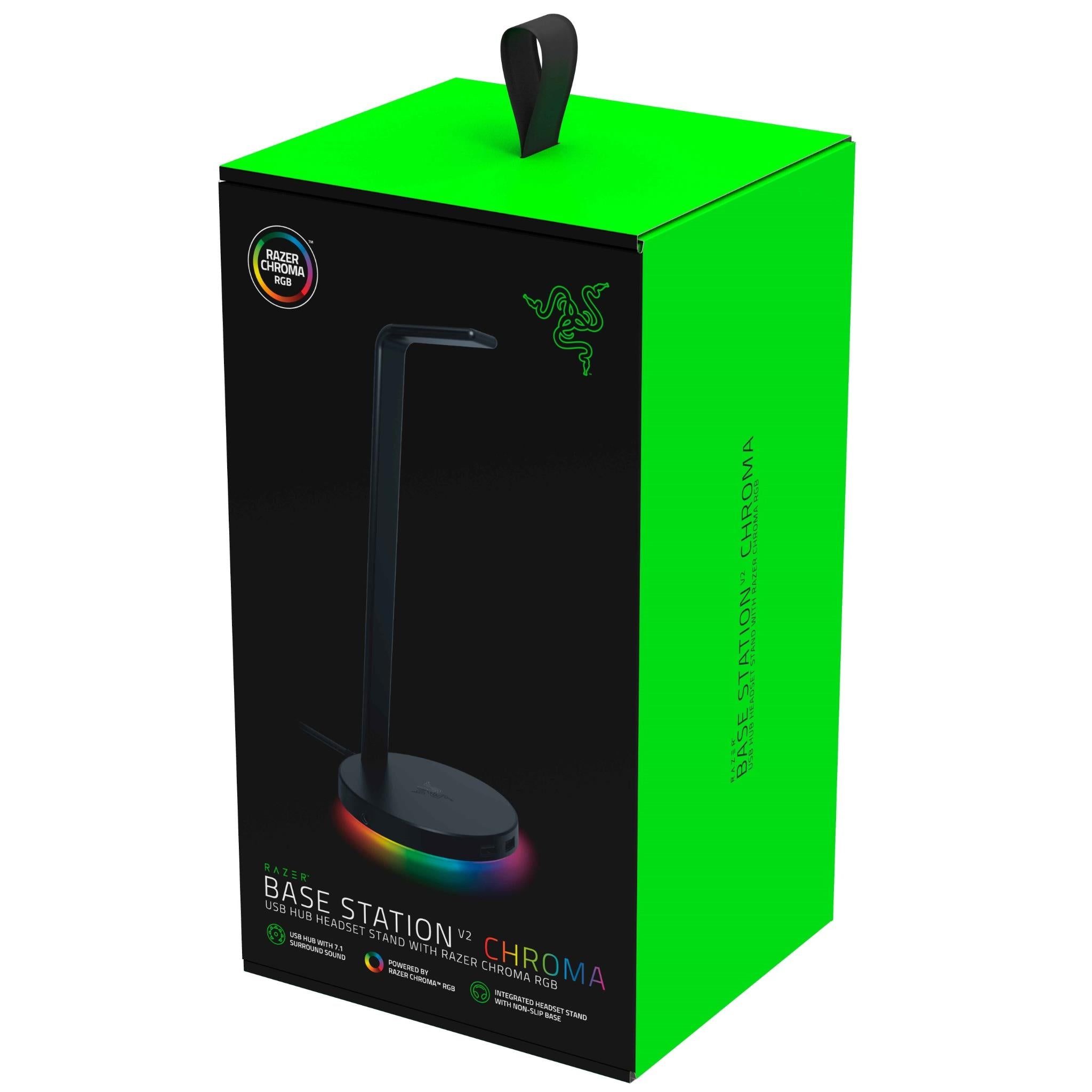 Razer Base Station V2 Chroma - Chroma Enabled Headset Stand with USB 3.1 Hub and 7.1 Surround Sound