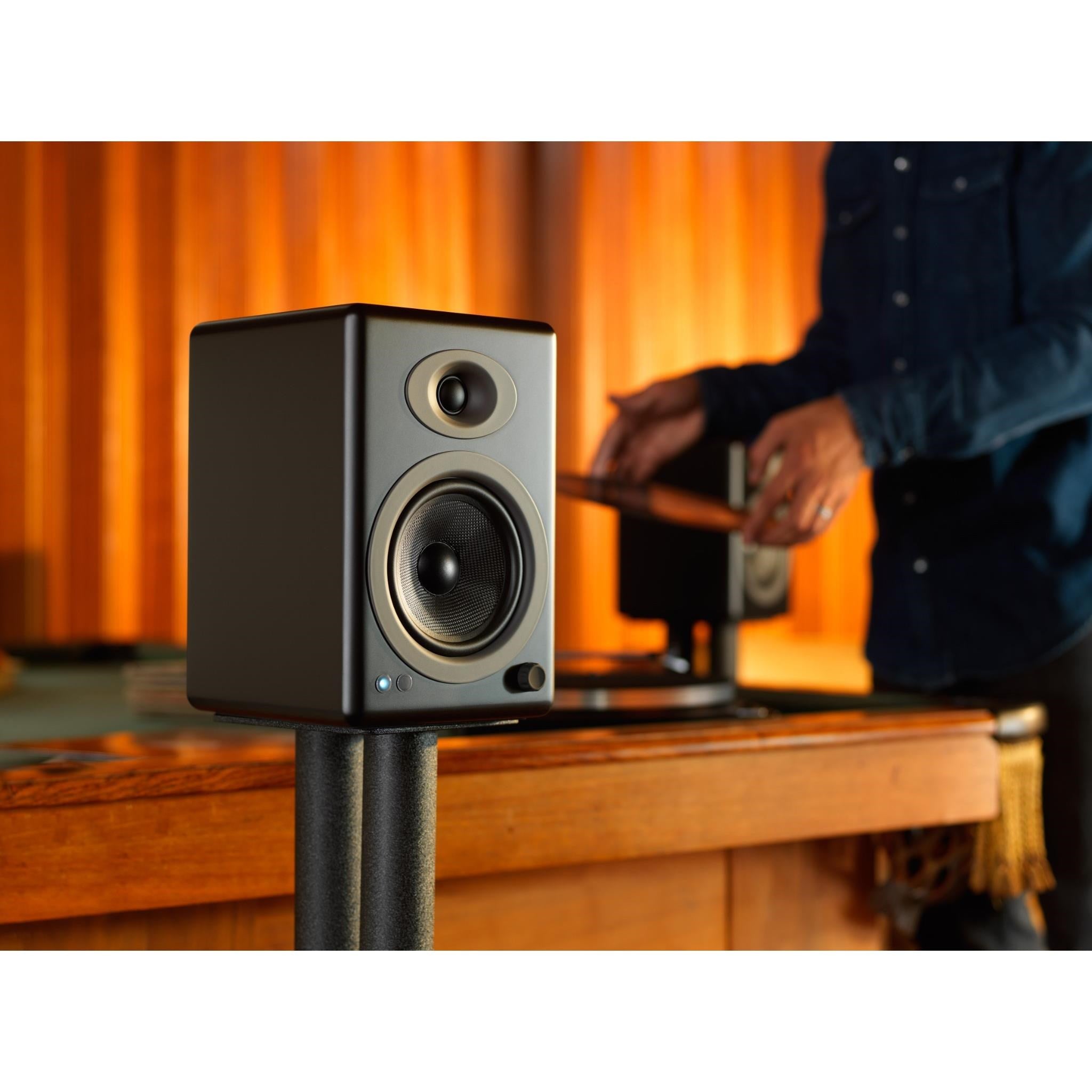 Audioengine A5+ Wireless Powered Bookshelf Speakers (Satin Black)