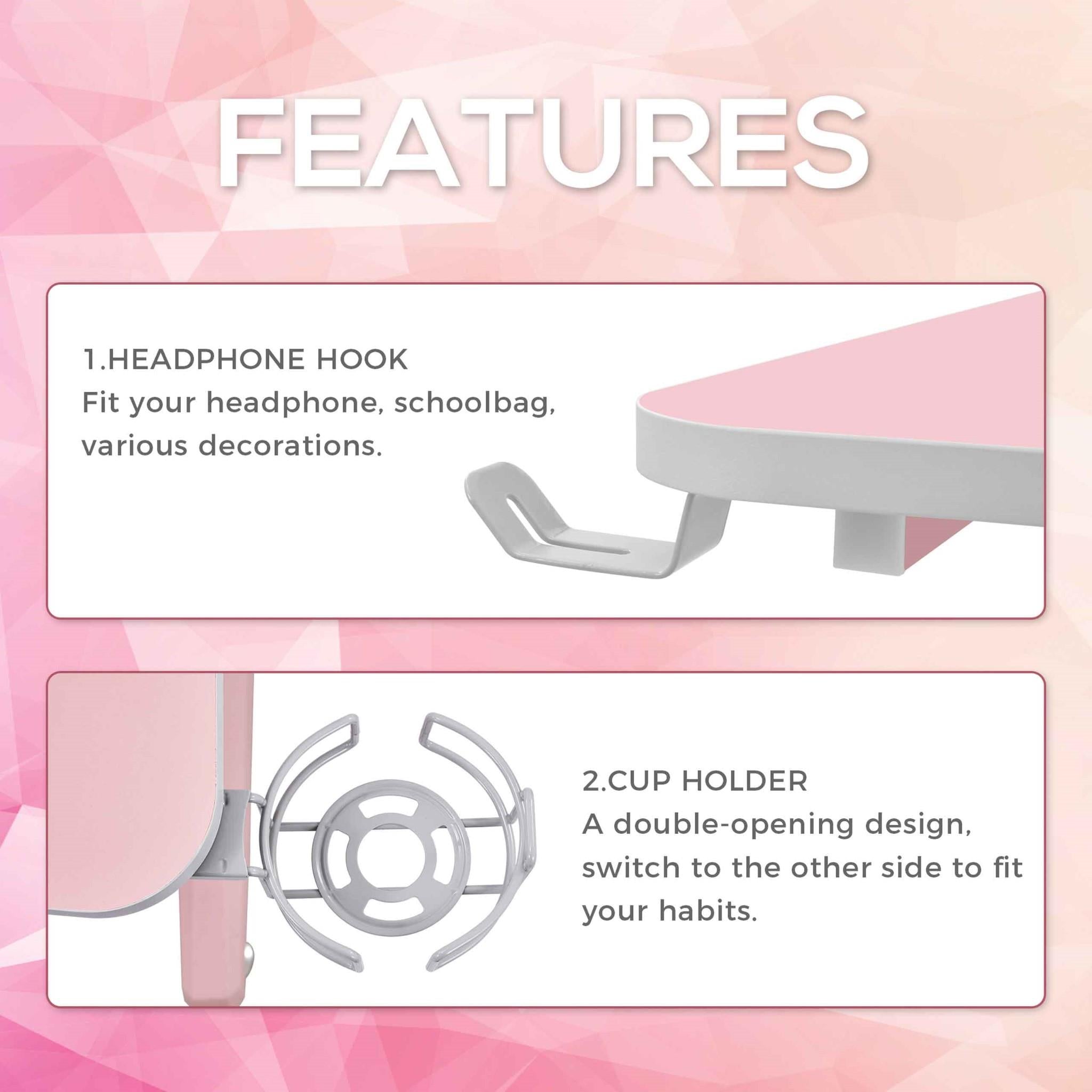 Eureka Ergonomic GIP-P47 Gaming Desk Cute Pink