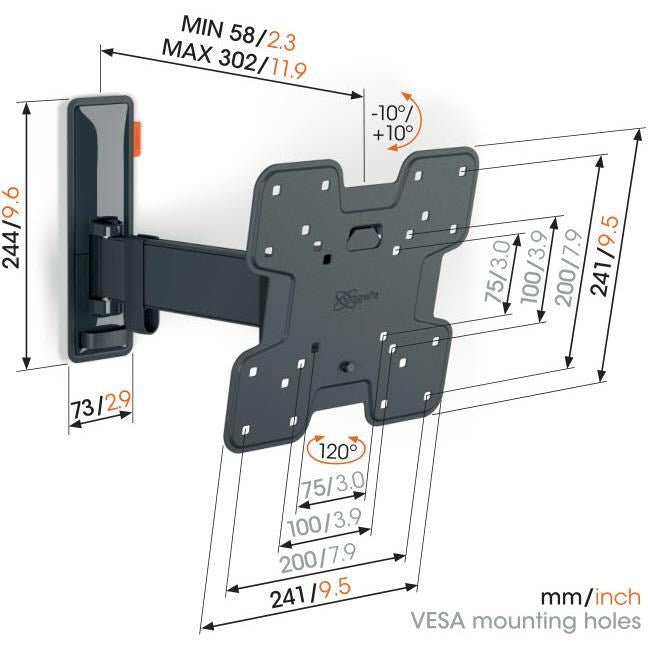 Vogel's Comfort Full Motion 19-43' TV Wall Mount (Black)