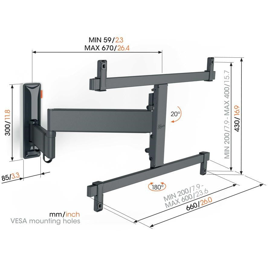 Vogel's Comfort Full Motion+ OLED 40-77' TV Wall Mount (Black)