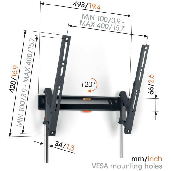 Vogel's Comfort Tilt 32-65' TV Wall Mount (Black)