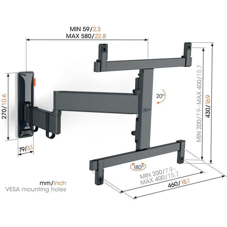Vogel's Comfort Full Motion+ OLED 32-65' TV Wall Mount (Black)