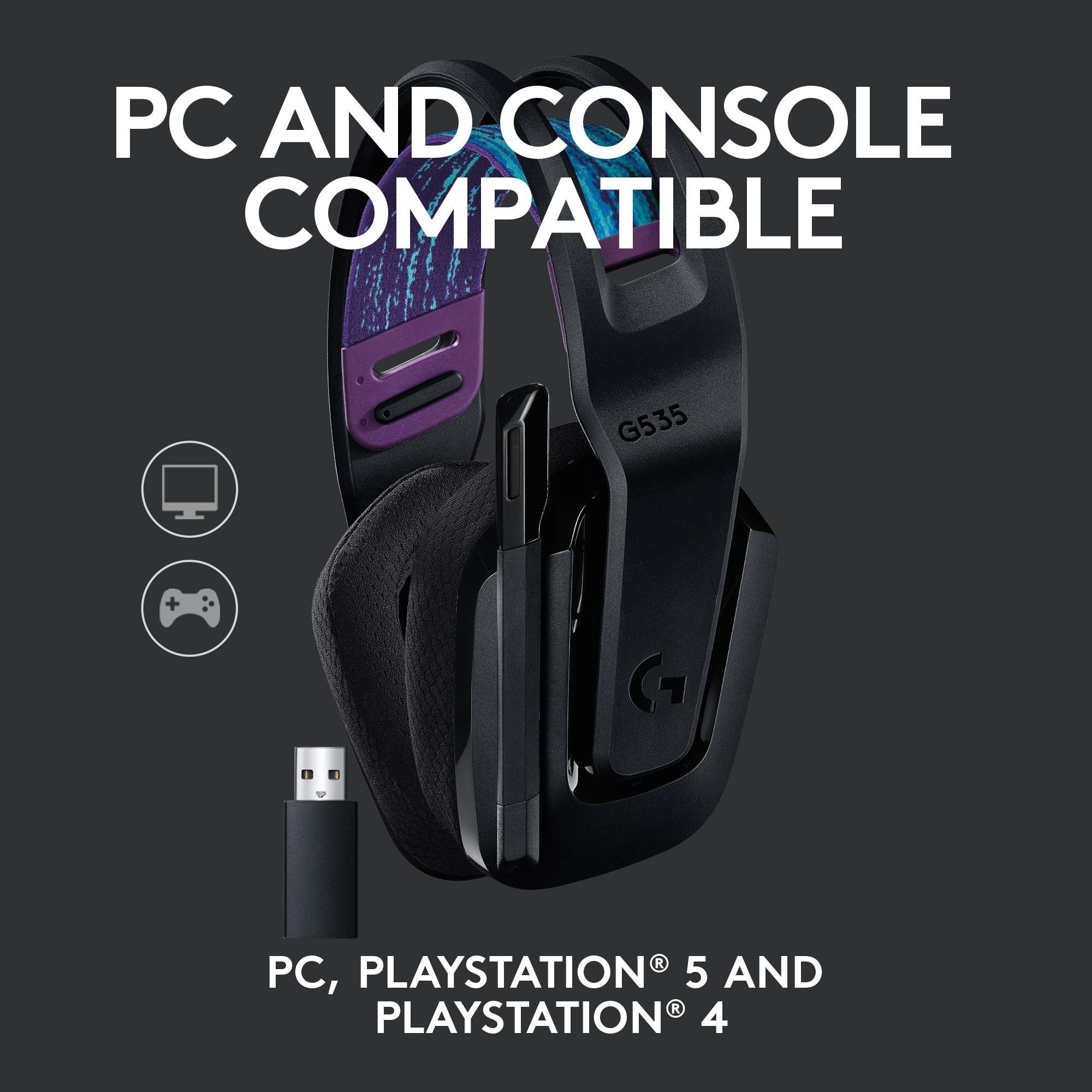 Logitech G535 LIGHTSPEED Wireless Gaming Headset (Black)