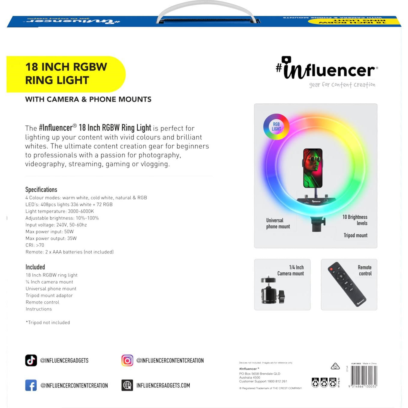 Influencer 18' RGBW Ring Light