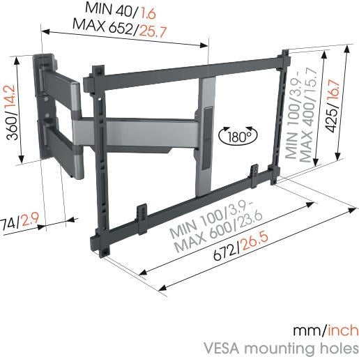 Vogel's TVM 5645 40-77' ELITE Full Motion+ TV Wall Mount (Grey)