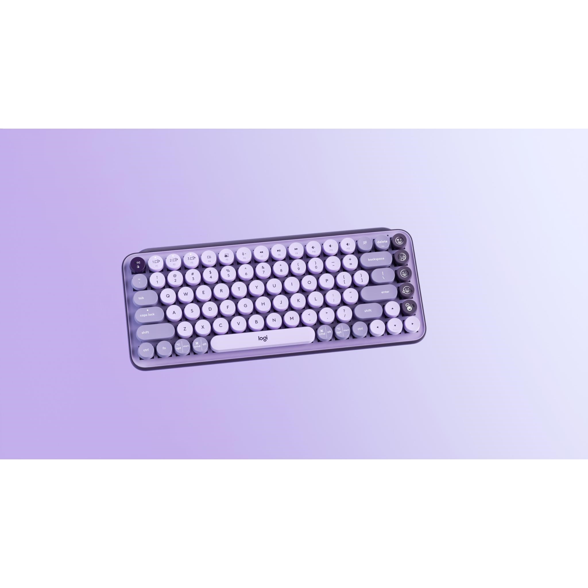 Logitech POP Keys Wireless Mechanical Keyboard with Emoji Keys (Cosmos Lavender)