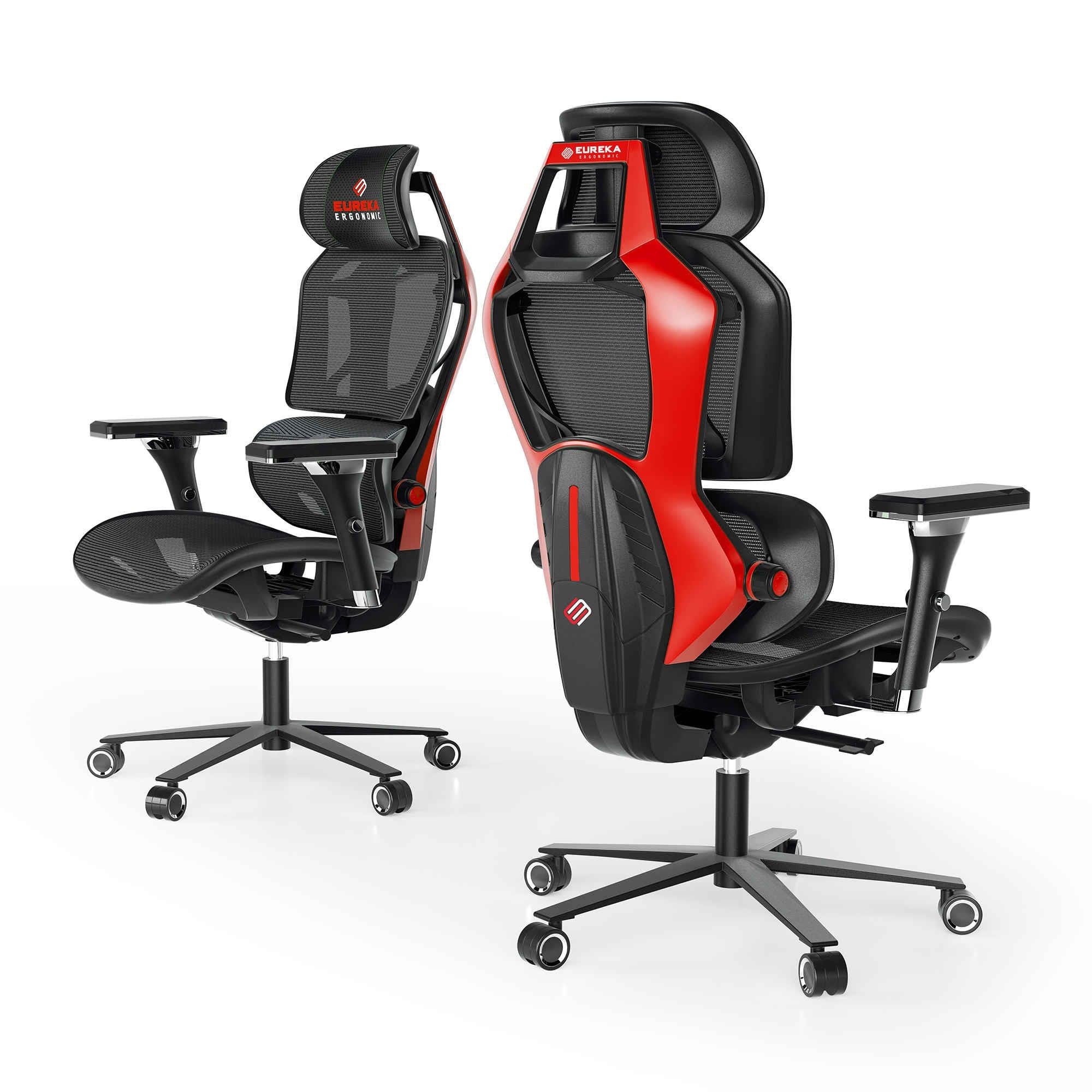 Eureka GC05 Typhon Series Ergonomic Mesh Gaming / Office Chair (Black/Red)