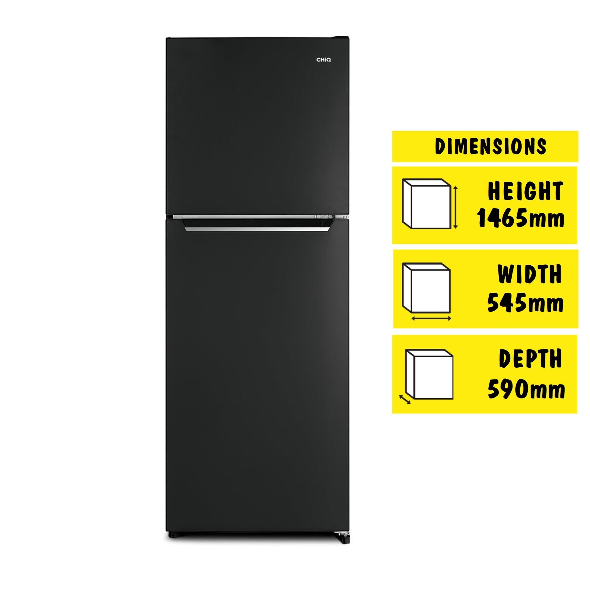 CHiQ CTM201NB3 202L Top Mount Fridge (Black)