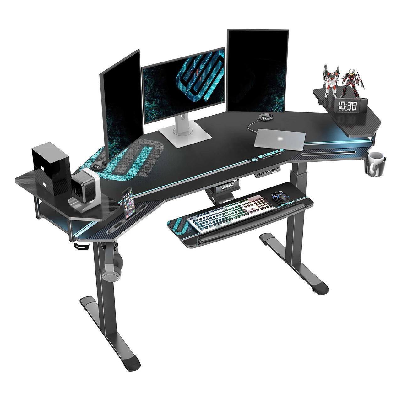 Eureka Ergonomic 72' Studio Electric Standing Office Desk With Keyboard Tray