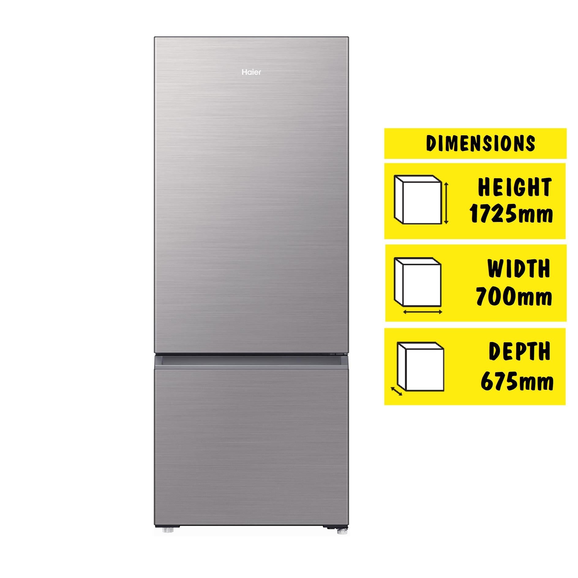 Haier HRF420BS 433L Bottom Mount Fridge (Satina)